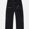 Concert Outfit Irregular Pocket Washed Jeans