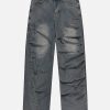 Concert Outfit Irregular Wrinkle Jeans
