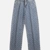 Concert Outfit Jacquard Baggy Denim Jeans