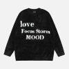 Concert Outfit Leisure Letter Round Neck Sweater