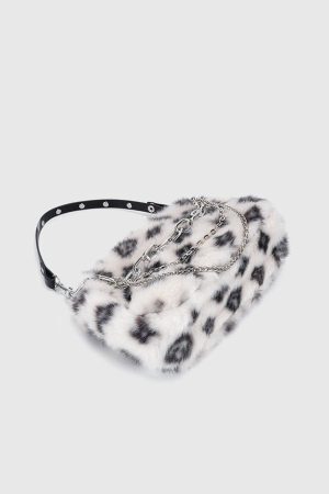 Concert Outfit Leopard Fleece Chain Bag