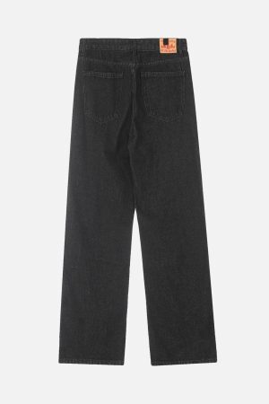 Concert Outfit Letter Embroidery Hip-Hop Washed Jeans