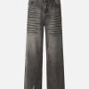 Concert Outfit Line Print Washed Loose Jeans