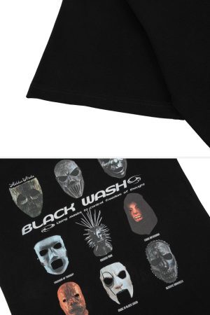 Concert Outfit Masked Mystery Iconic Faces Graphic Tee