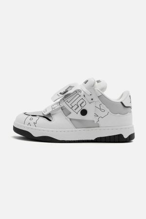 Concert Outfit Mid-Top Color Blocking Skate Shoes