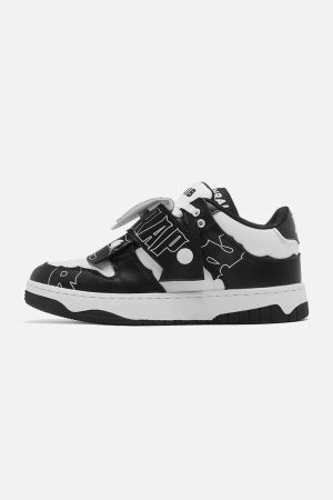 Concert Outfit Mid-Top Color Blocking Skate Shoes