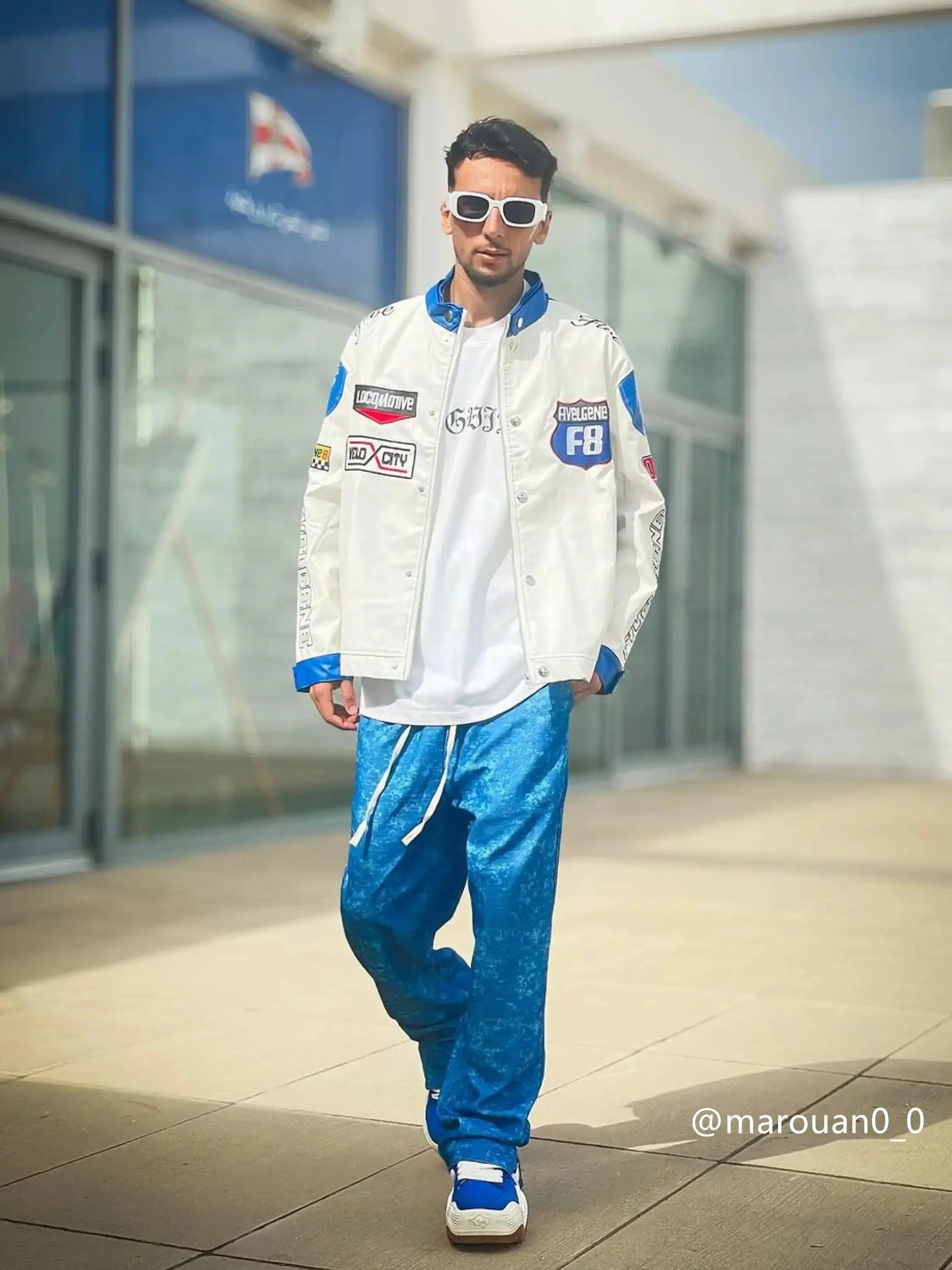 Concert Outfit Motorcycle PU Leather Stitching Racing Jacket