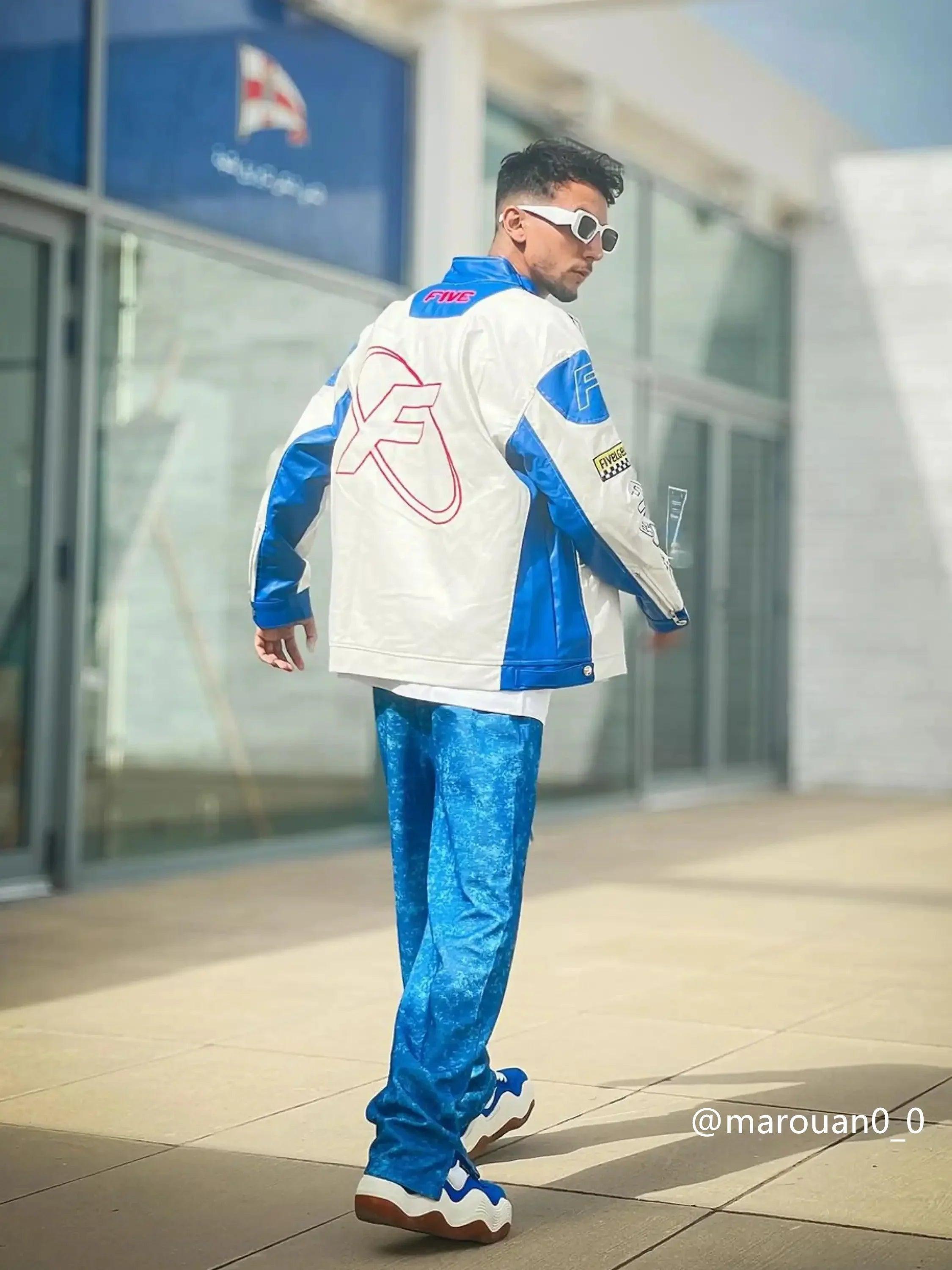 Concert Outfit Motorcycle PU Leather Stitching Racing Jacket