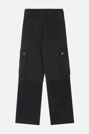 Concert Outfit Multi-Pocket Patchwork Jeans