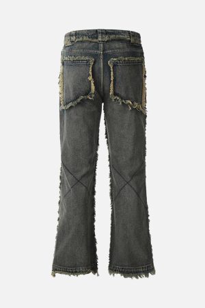 Concert Outfit Old Raw Hem Straight Leg Micro Flare Jeans