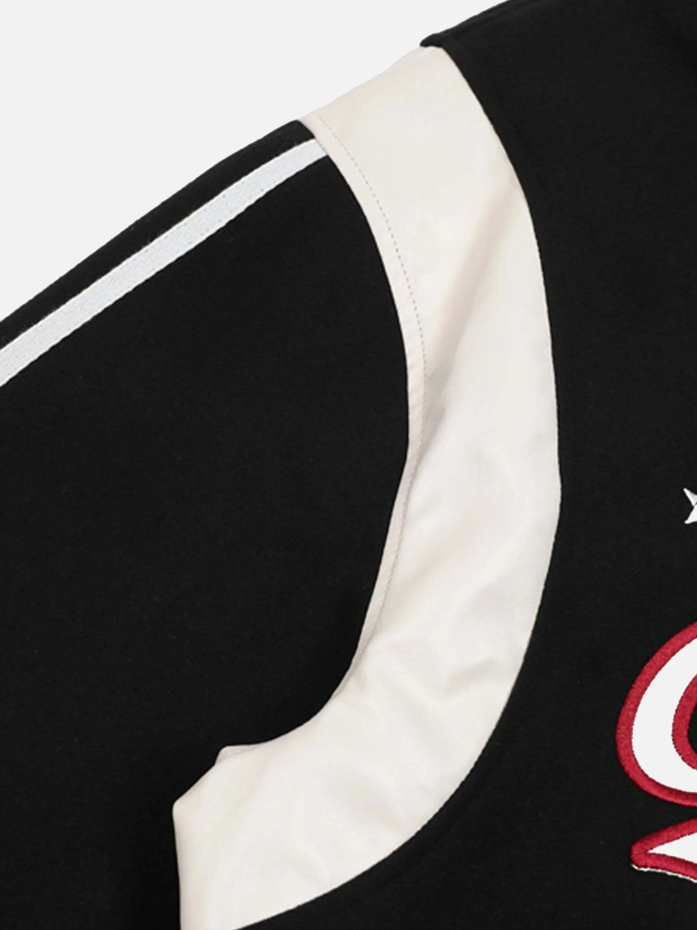 Concert Outfit Patchwork Contrast Embroidered Baseball Jacket