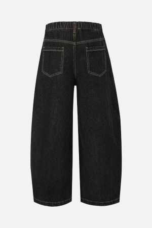 Concert Outfit Patchwork Plaid Pleated Baggy Barrel Jeans