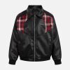 Concert Outfit Patchwork PU Leather Quilted Jacket