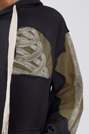 Concert Outfit Patchwork Skeleton Hoodie