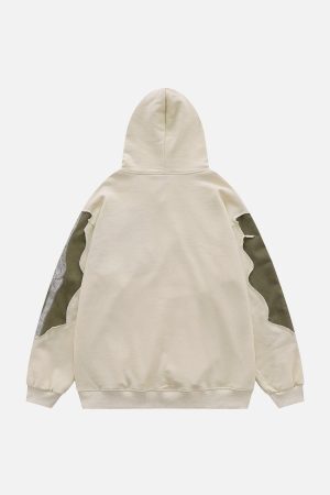 Concert Outfit Patchwork Skeleton Hoodie