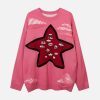 Concert Outfit Pentagram Torn Loose Sweater