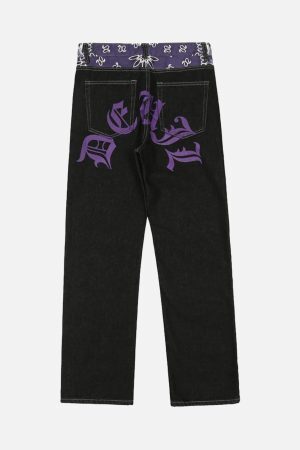 Concert Outfit Petal Letter Straight Jeans