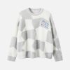 Concert Outfit Plaid Embroidered Sweater