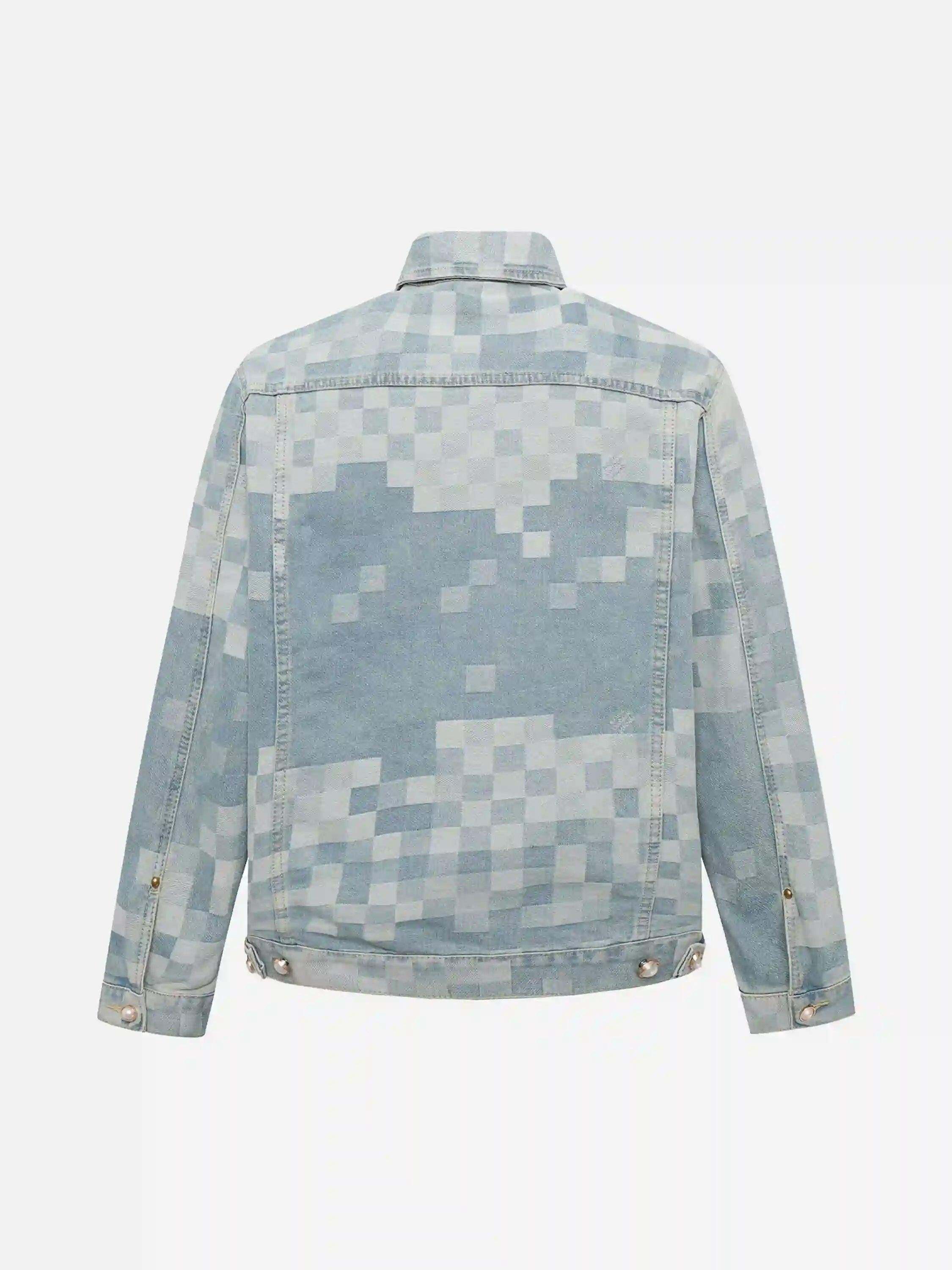 Concert Outfit Plaid Pearl Button Denim Jacket
