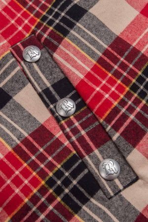Concert Outfit Plaid Sherpa Lined  Fur Hooded Jacket
