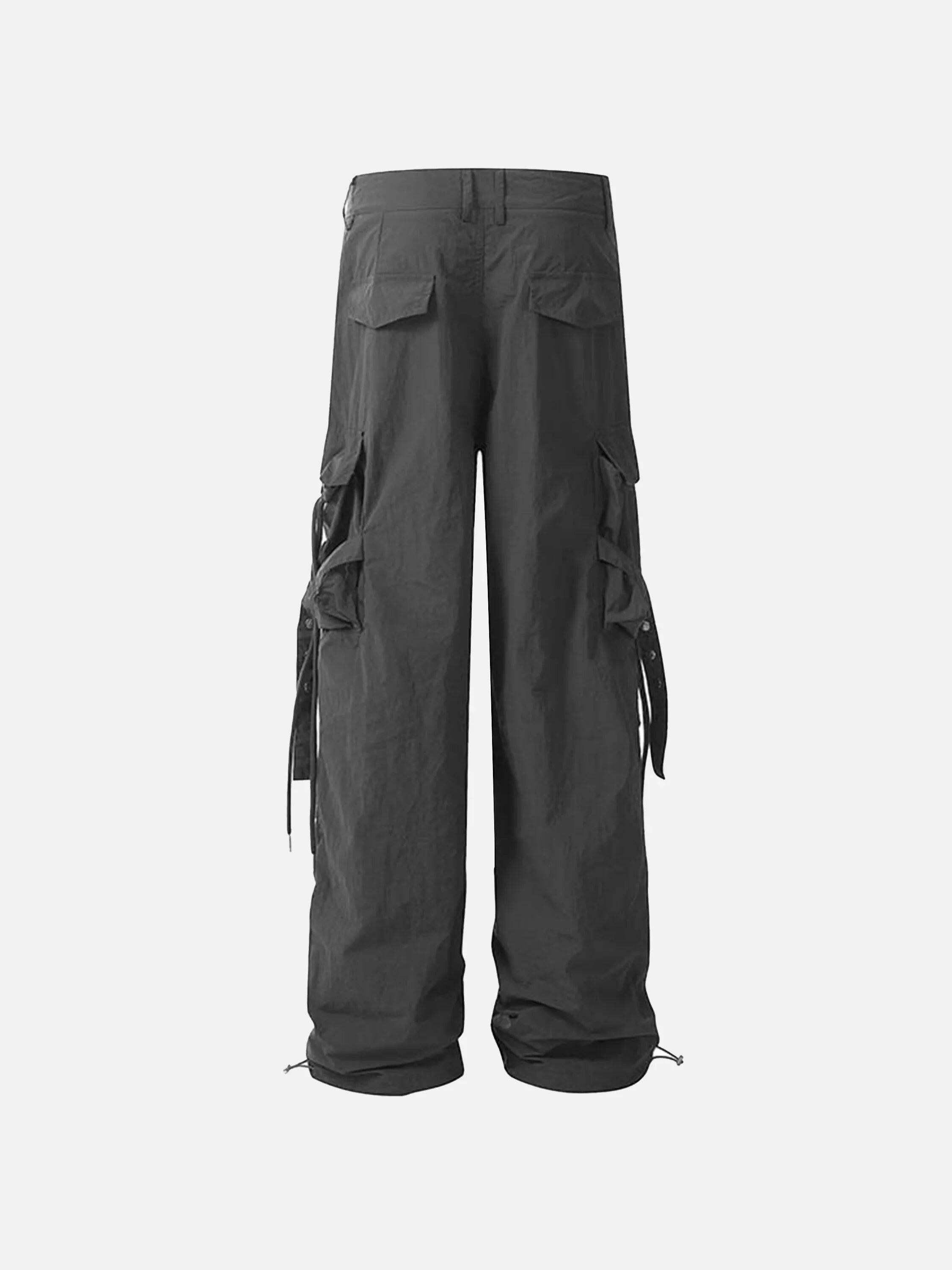 Concert Outfit Pleated Bandage Drawstring Cargo Pants