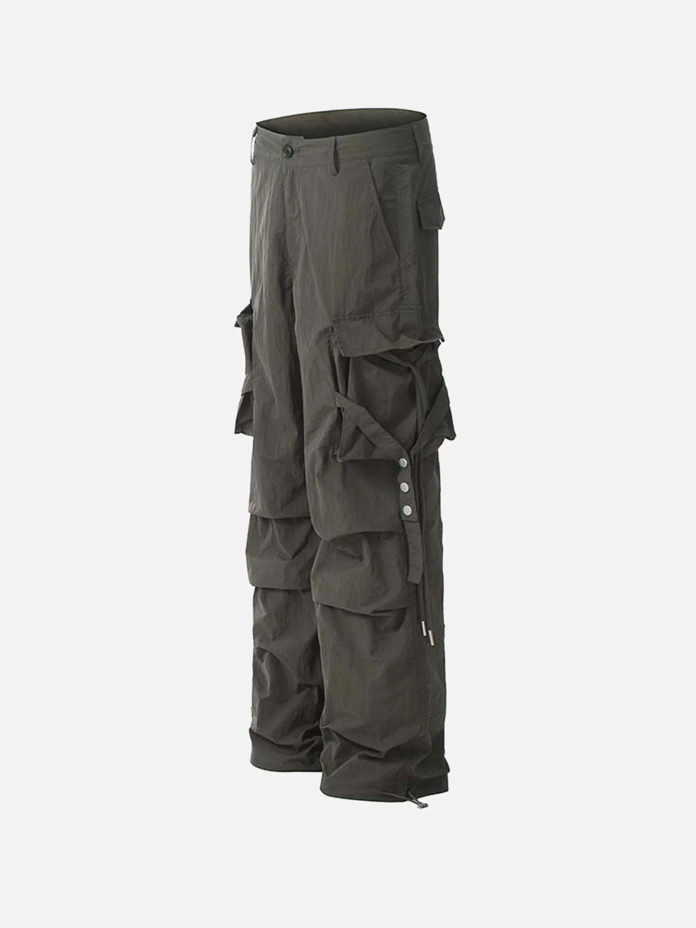 Concert Outfit Pleated Bandage Drawstring Cargo Pants