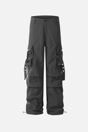 Concert Outfit Pleated Bandage Drawstring Cargo Pants
