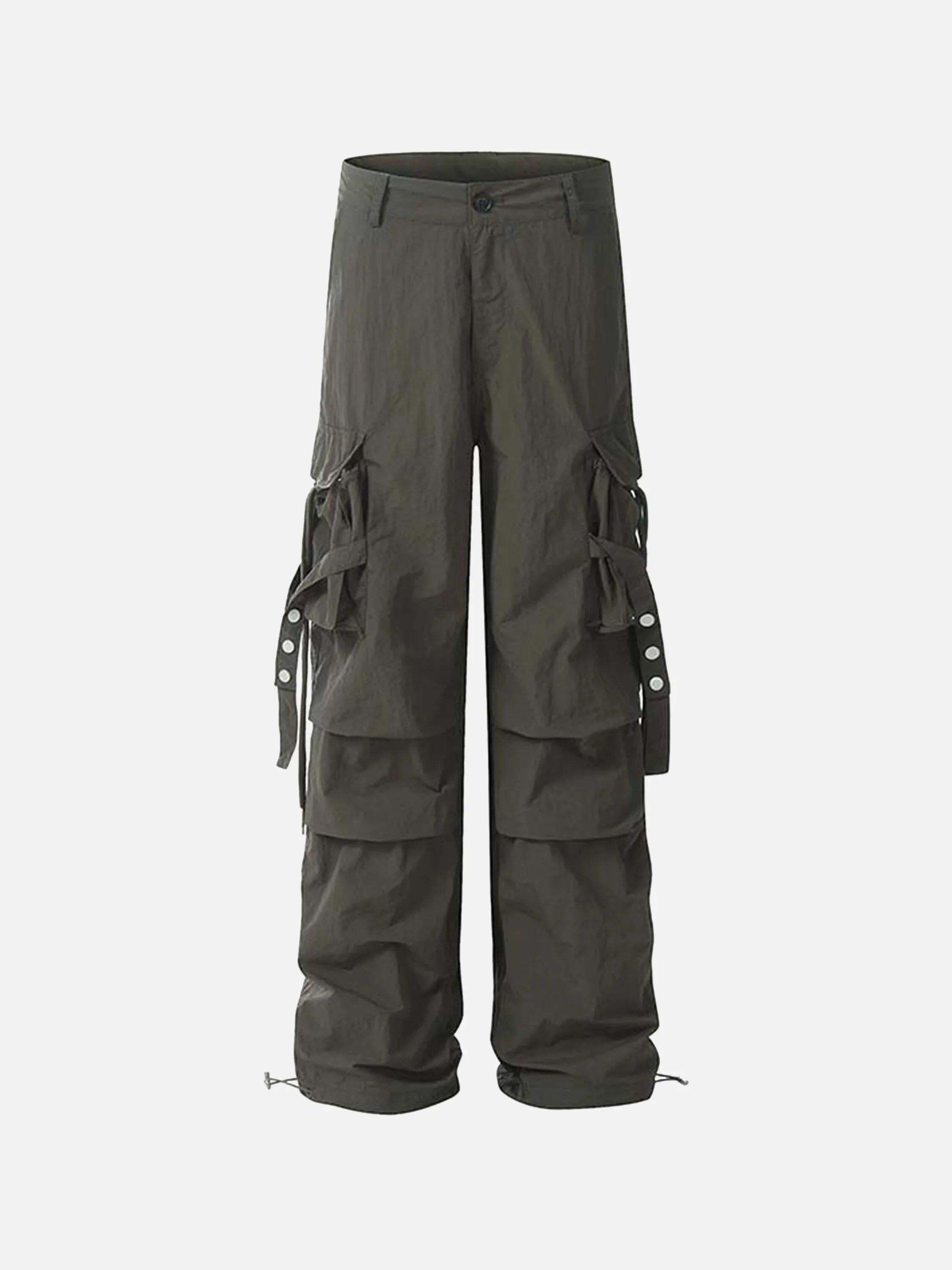 Concert Outfit Pleated Bandage Drawstring Cargo Pants
