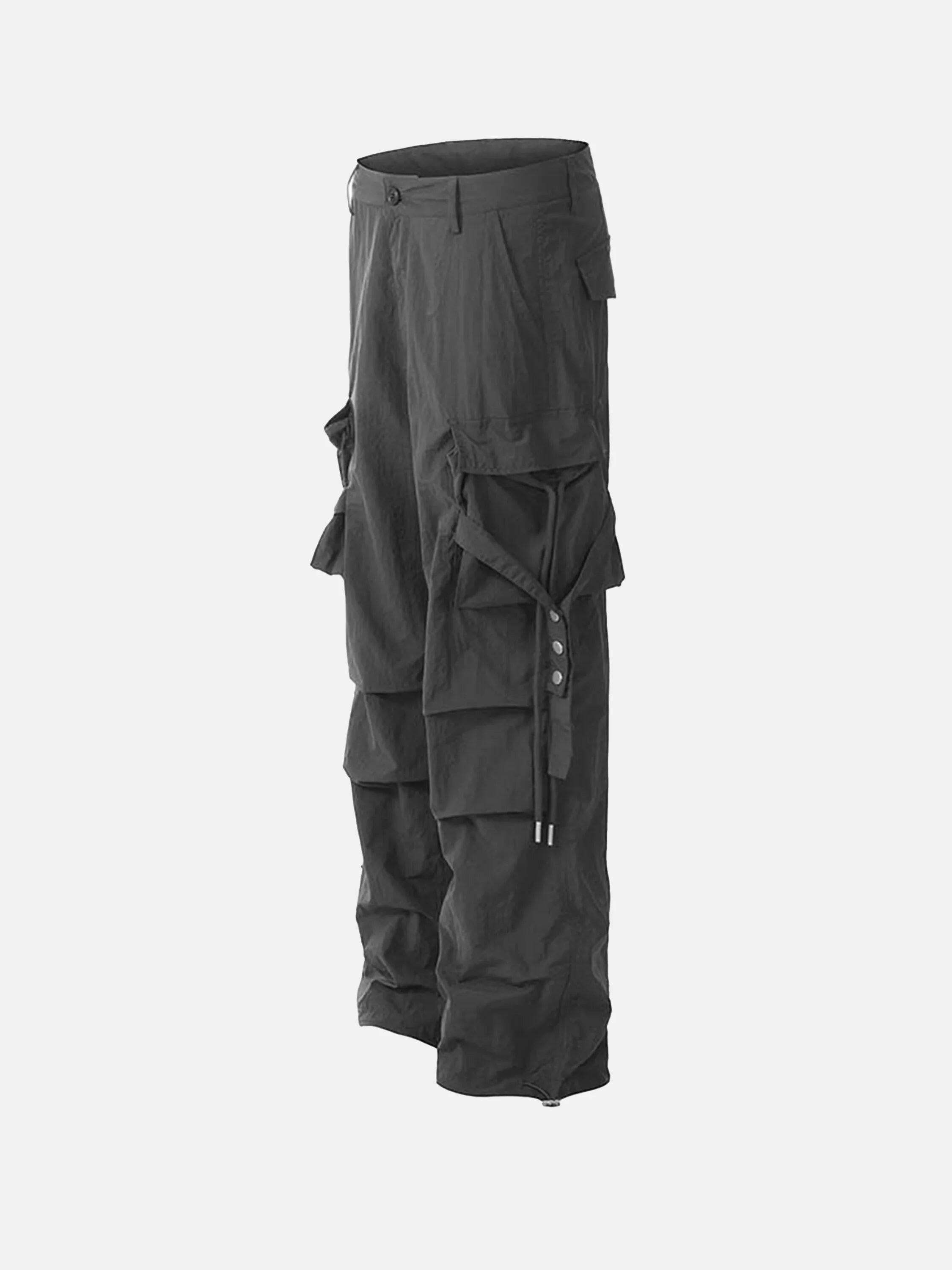 Concert Outfit Pleated Bandage Drawstring Cargo Pants