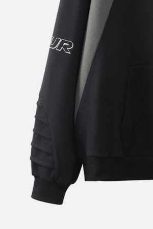 Concert Outfit Pleated Material Splicing Hoodie