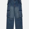 Concert Outfit Pleats Multi-Pocket Jeans