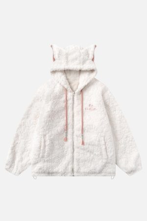 Concert Outfit Plush Ear Hoodie Jacket