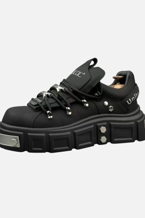 Concert Outfit Punk Style Rivet Derby Shoes