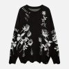 Concert Outfit Raw Edge Rose Sweater