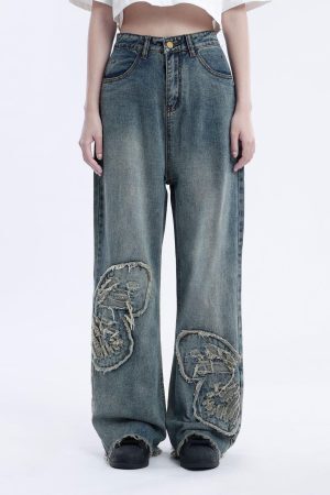 Concert Outfit Removable Butterfly Loose Jeans