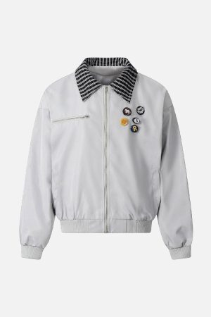 Concert Outfit Retro Badge Stitching Work Jacket