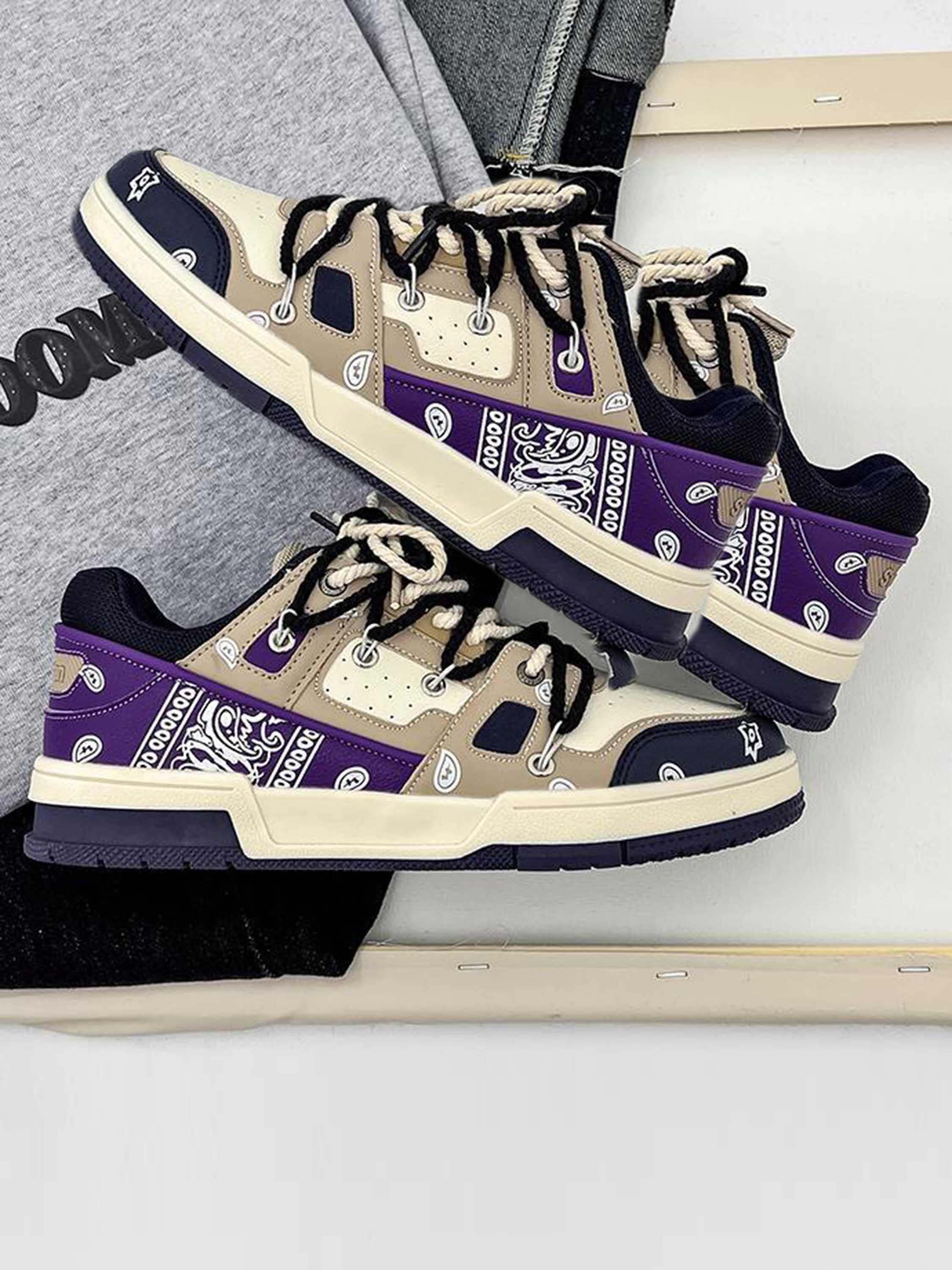 Concert Outfit Retro Cashew Flower Board Casual Shoes