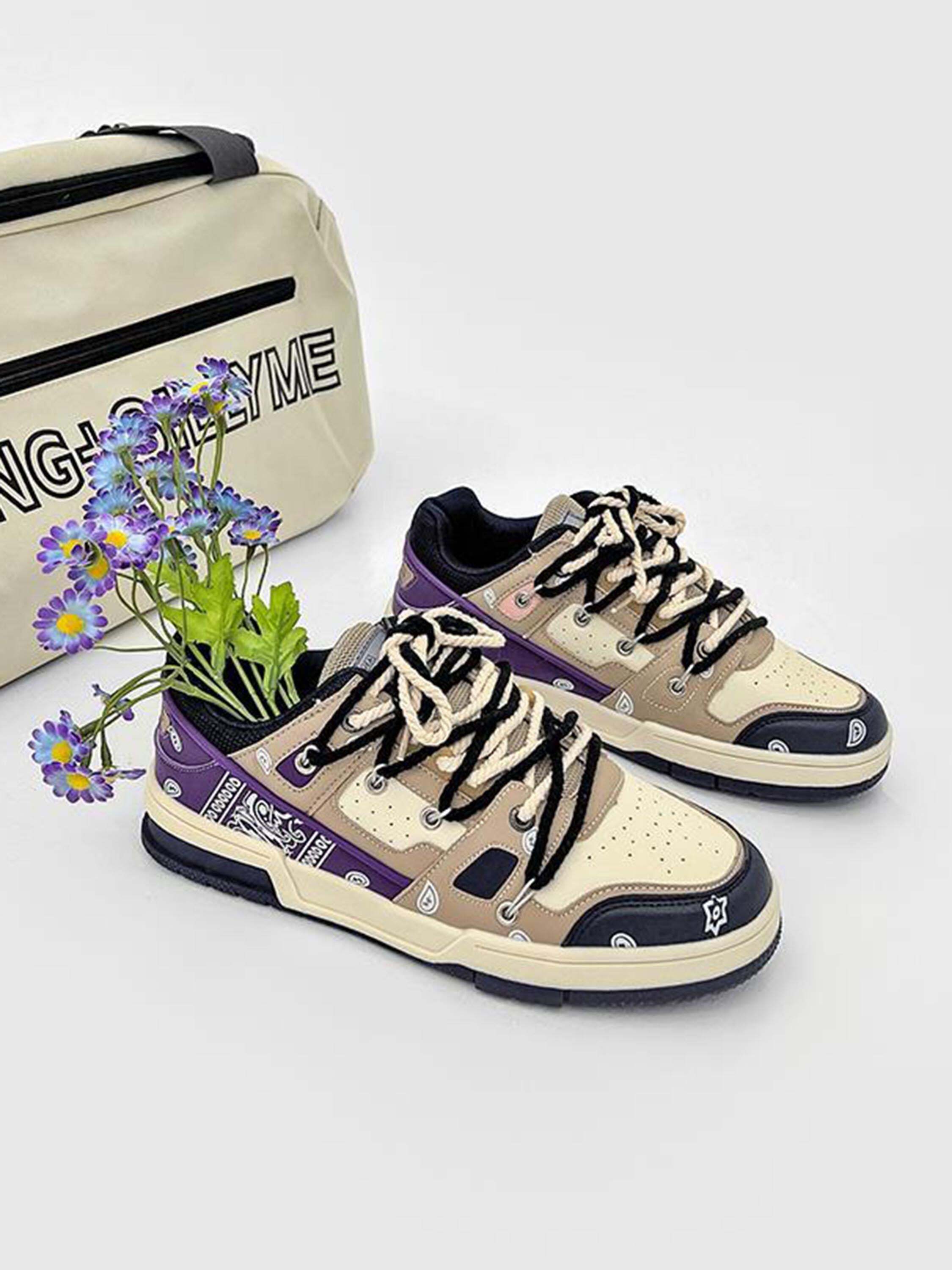 Concert Outfit Retro Cashew Flower Board Casual Shoes