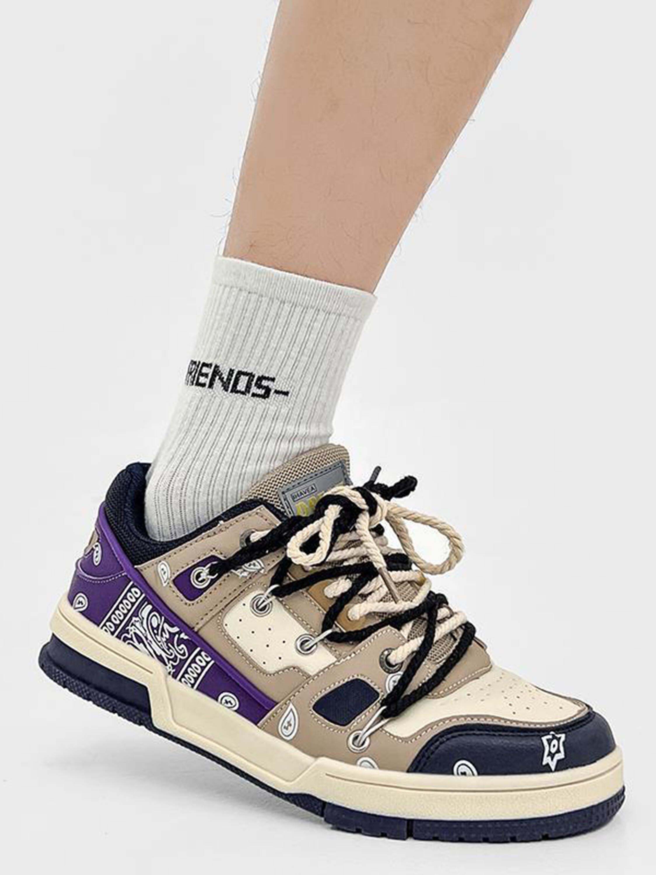 Concert Outfit Retro Cashew Flower Board Casual Shoes