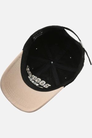 Concert Outfit Retro Colorblocked Monogrammed Embroidered Cap