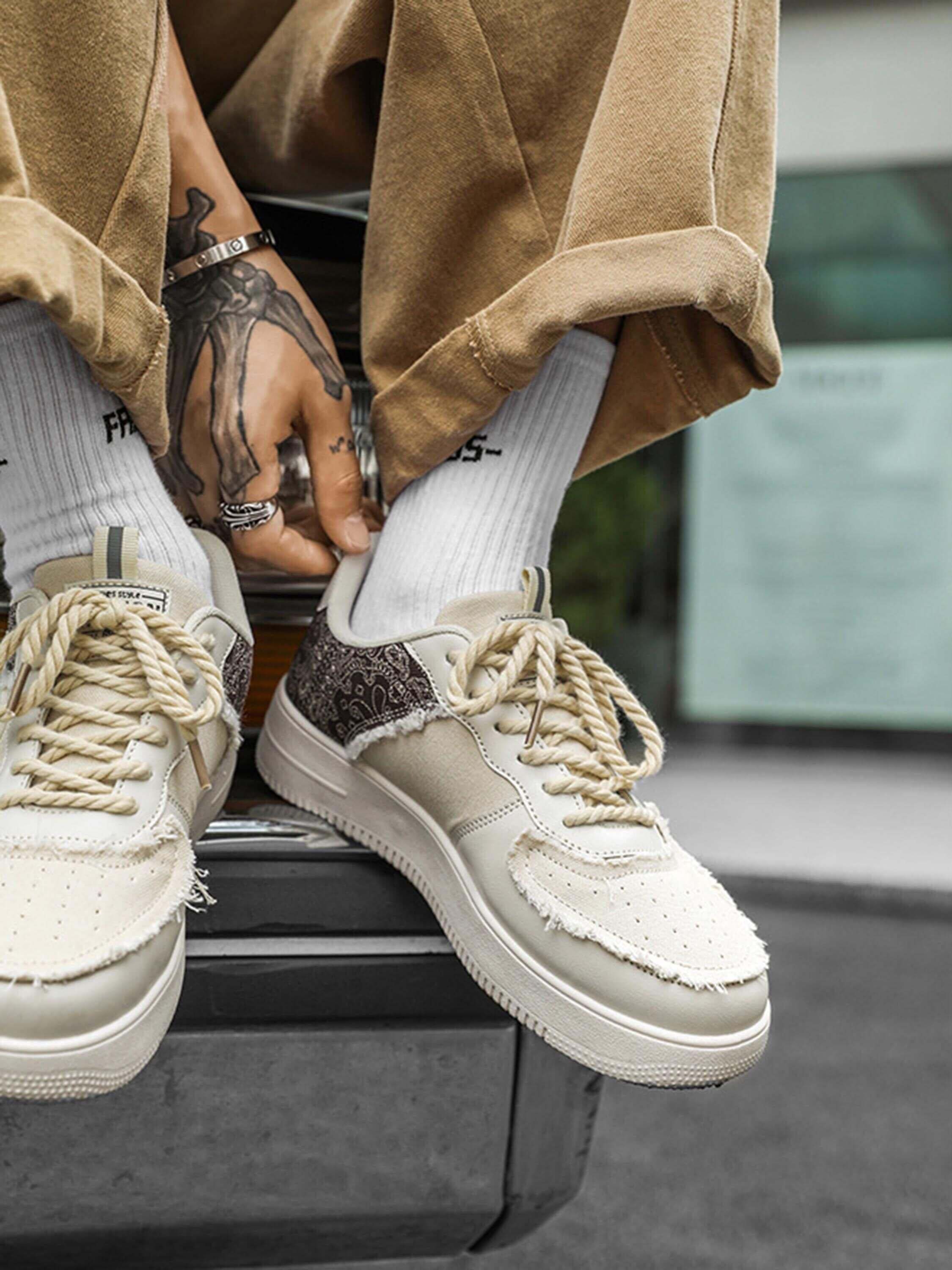 Concert Outfit Retro High Street Men's Low Top Skate Casual Shoes