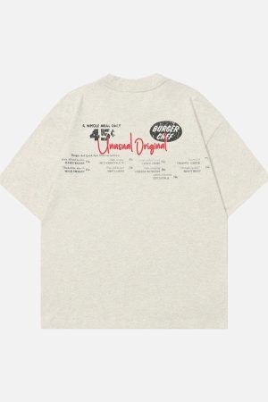 Concert Outfit Retro Hip-Hop Black And White Sticker T-Shirt