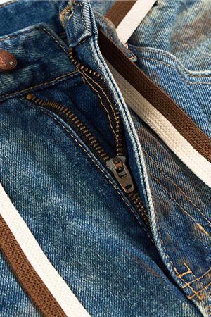 Concert Outfit Retro Ink-Splashed Ripped Jeans
