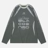 Concert Outfit Retro Jersey  Oversized Long Sleeves T-Shirt