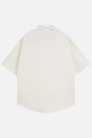 Concert Outfit Retro Letter Print Short Sleeve Shirt