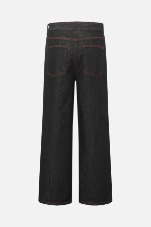 Concert Outfit Retro Patchwork Baggy Jeans