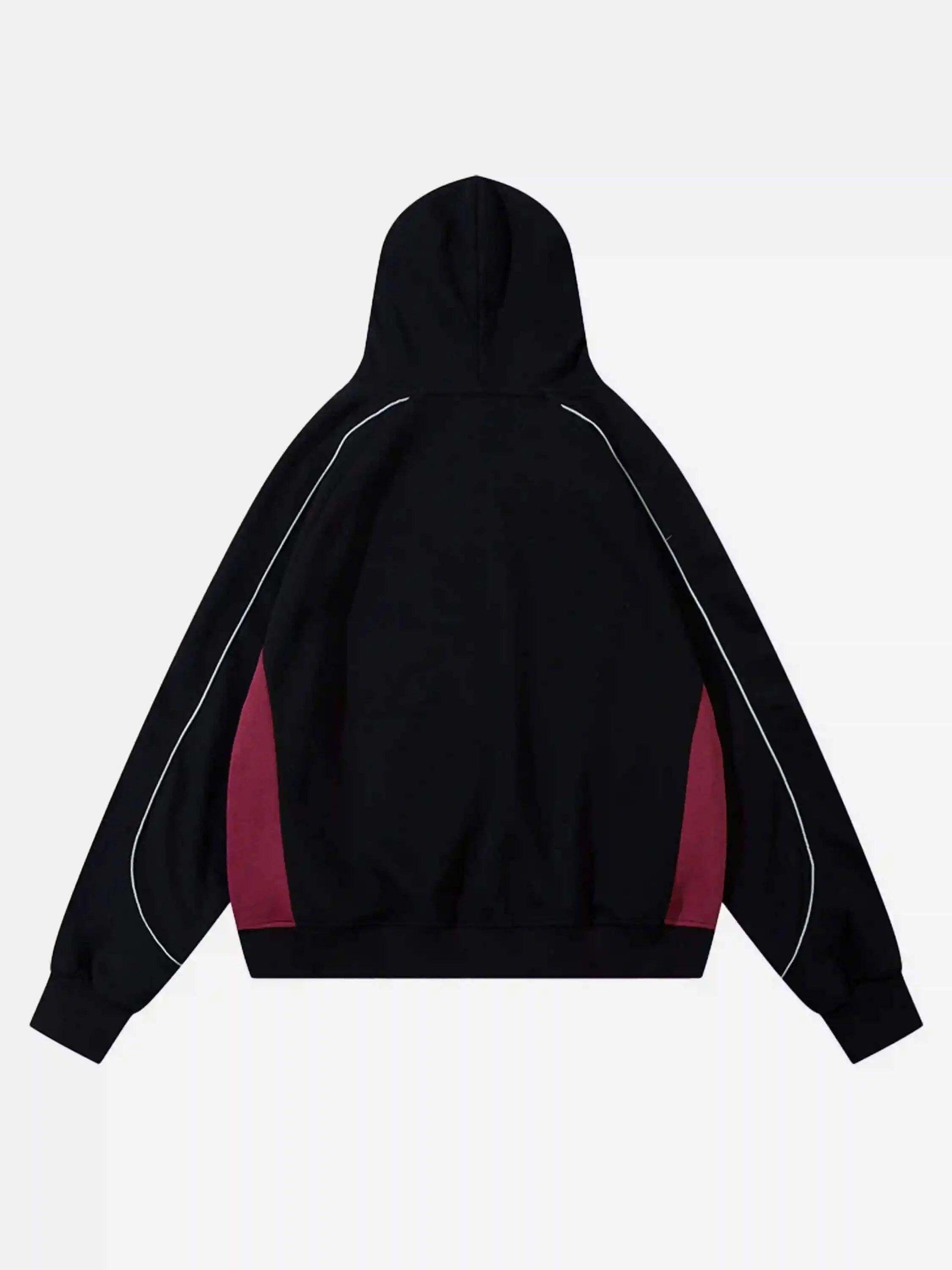 Concert Outfit Retro Patchwork Hip-Hop Hoodie