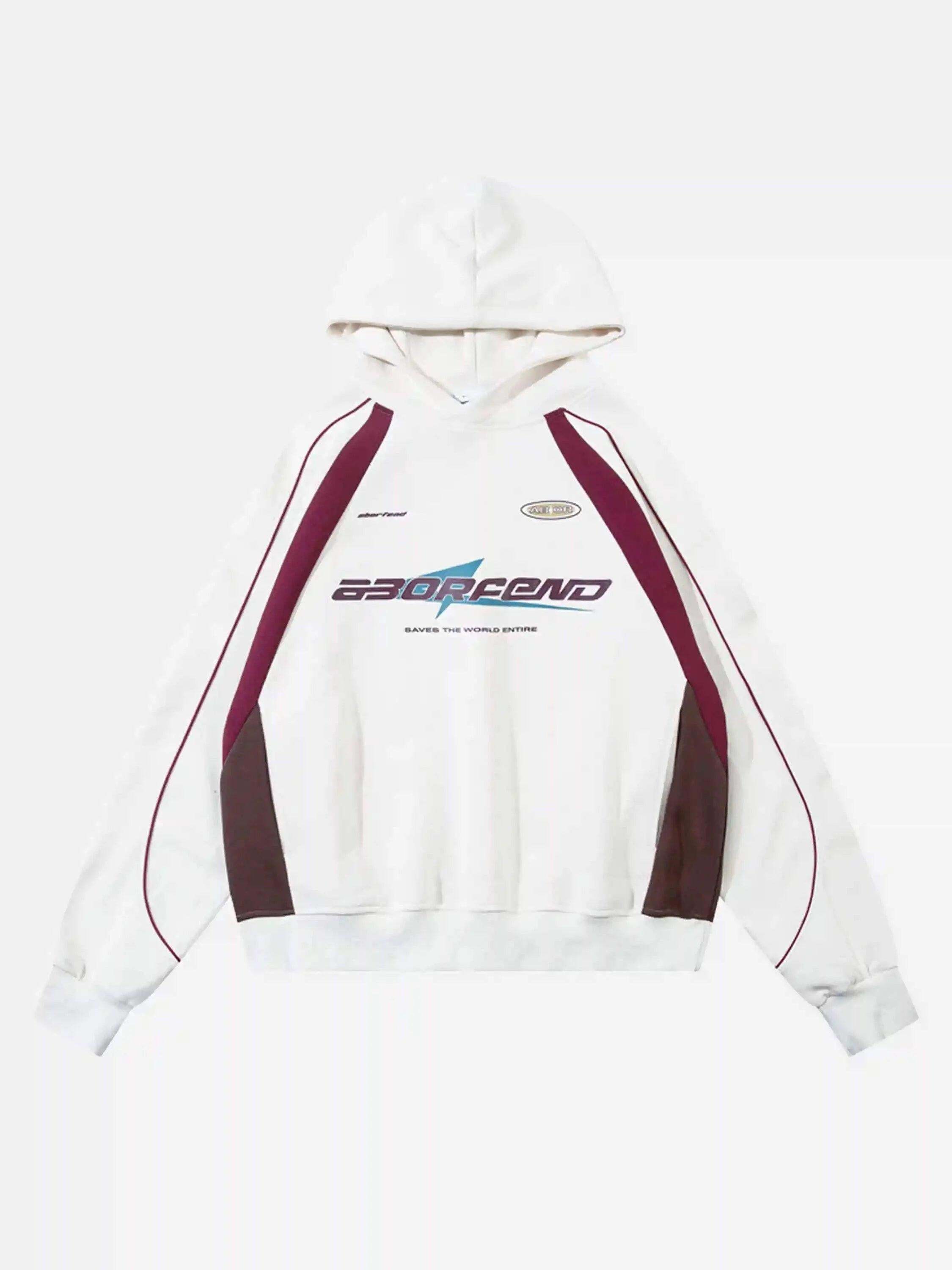 Concert Outfit Retro Patchwork Hip-Hop Hoodie