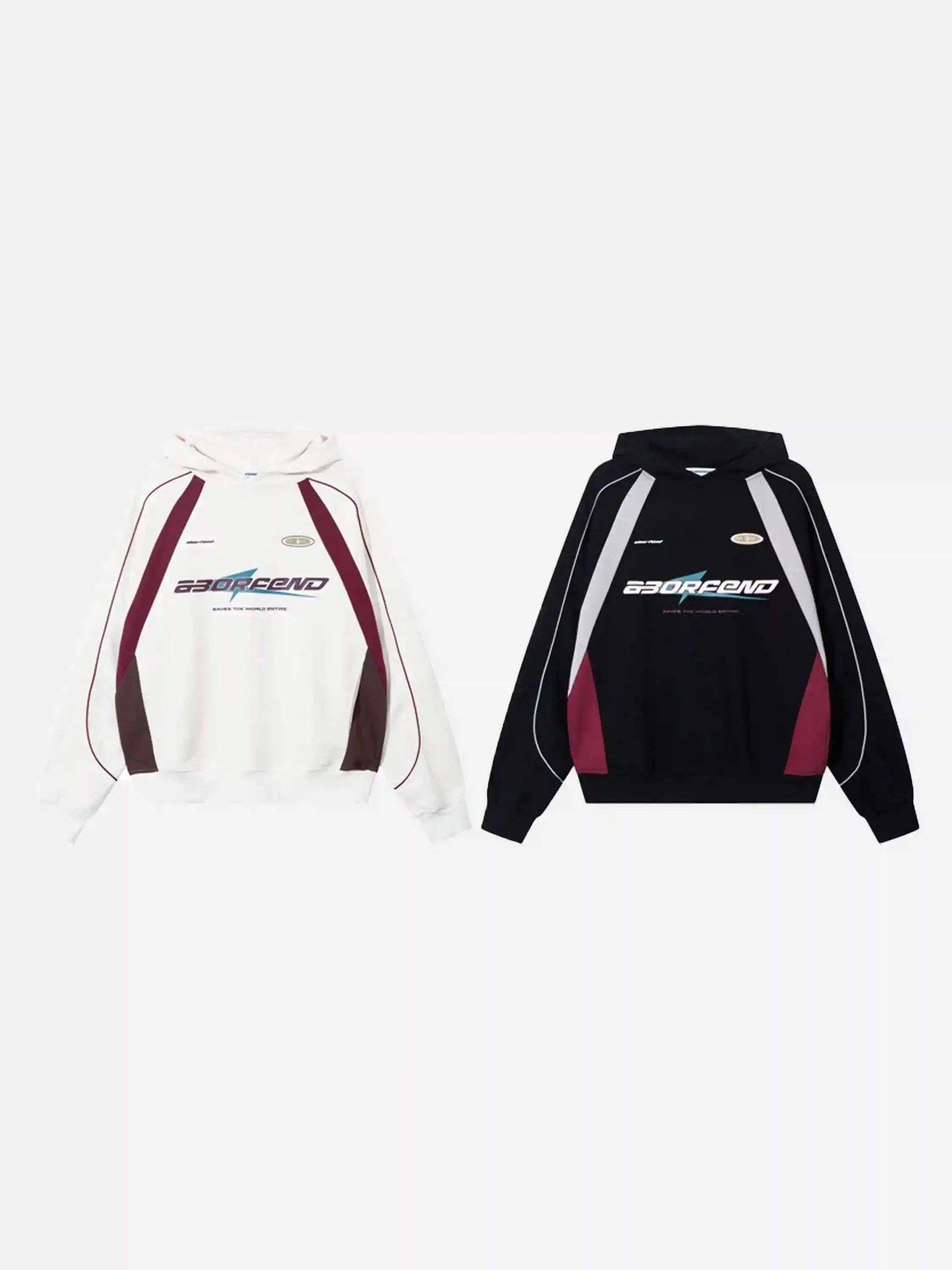 Concert Outfit Retro Patchwork Hip-Hop Hoodie
