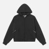 Concert Outfit Retro Plaid Lining Zip Up Hooded Sweatshirt